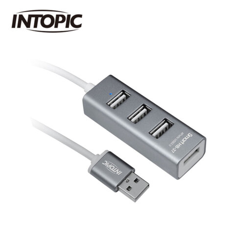 【INTOPIC 廣鼎】HB-37 USB 2.0鋁合金集線器-灰