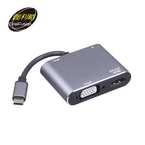 【伽利略】TYPE-C HDMI+VGA+USB3.0+PD 多功能轉接器