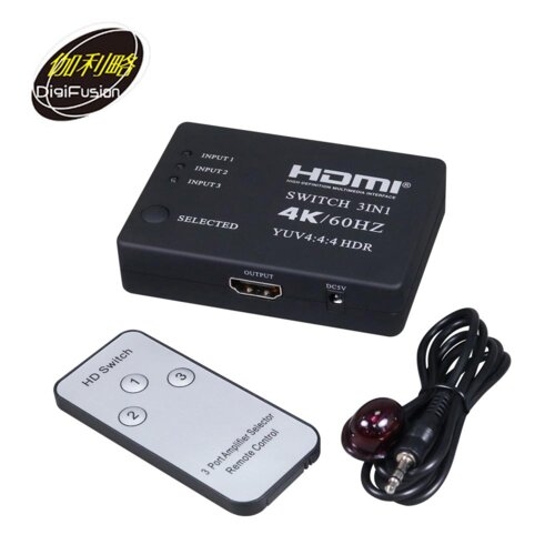 【伽利略】HDMI 4K 影音切換器 3進1出+遙控器