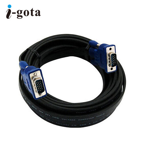 【i-gota】超薄型VGA螢幕專用線 公-公 5米