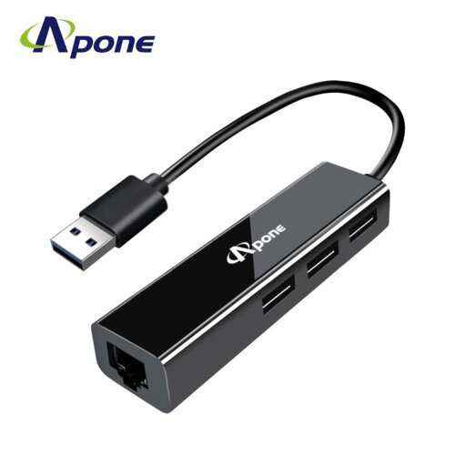 【Apone】USB3.0轉RJ45+USB3孔HUB集線器