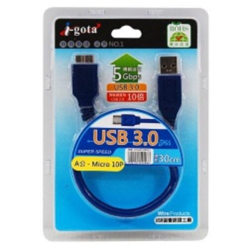 【i-gota】USB 3.0 A公-MICRO 10P 30公分 傳輸線