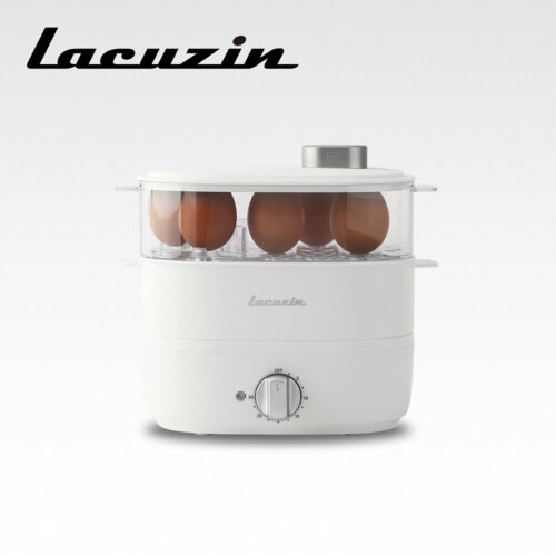 【Lacuzin】雙層多功能隨行電蒸鍋 - 珍珠白