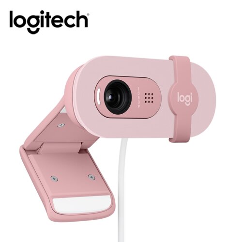 【Logitech 羅技】BRIO 100 網路攝影機 玫瑰粉