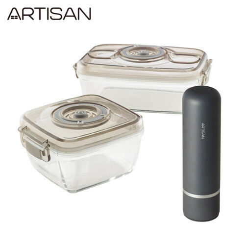 【ARTISAN】可攜充電真空保鮮機(含700+1100ml保鮮盒各1入) VCP01