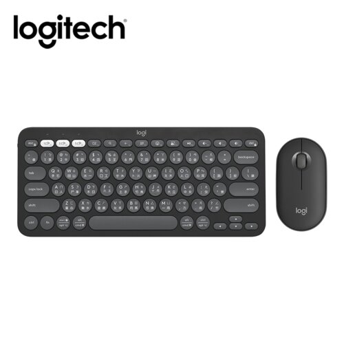 【Logitech 羅技】Pebble 2 Combo 無線藍芽鍵盤滑鼠組 石墨灰