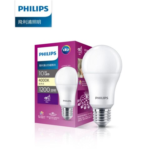 【Philips 飛利浦】超極光真彩版 10W/1200流明 LED燈泡-自然光4000K (PL08N)