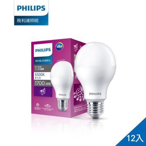 【Philips 飛利浦】超極光真彩版 13W/1700流明 LED燈泡-晝光色6500K (PL12N)-12