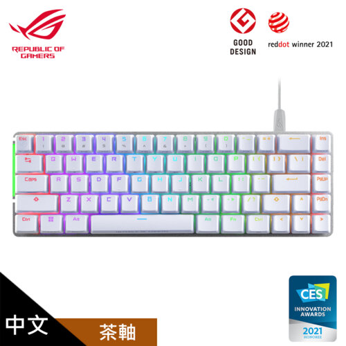 【ASUS 華碩】ROG Falchion Ace 65%機械式鍵盤 茶軸/白色