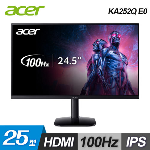 【Acer 宏碁】KA252Q E0 25型 IPS 無邊框螢幕