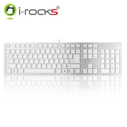 【iRocks】IRK01 巧克力超薄鍵盤 - 銀色