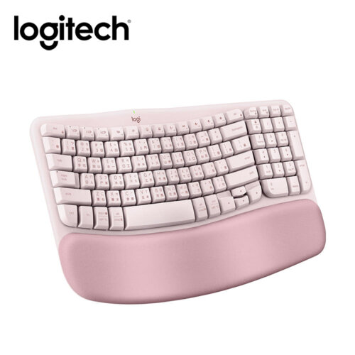 【Logitech 羅技】Wave Keys 人體工學無線鍵盤 玫瑰粉