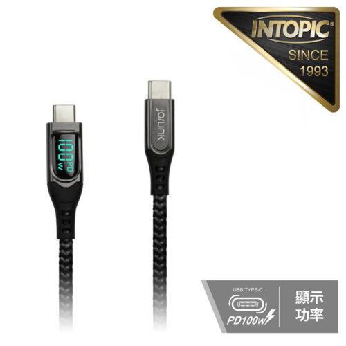 【INTOPIC 廣鼎】CB-CTC-L32 Type-C 數位顯示高速充電線 2M