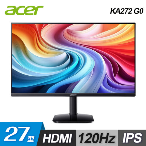 【Acer 宏碁】KA272 G0 27型 120Hz IPS 電腦螢幕