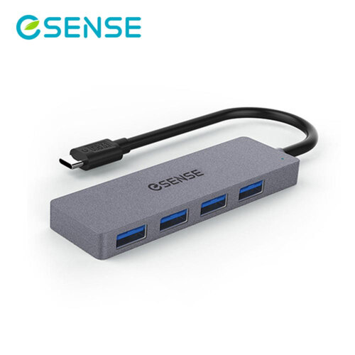 【ESENSE 逸盛】TYPE-C USB3.1 4埠 HUB-灰