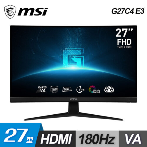 【MSI 微星】G27C4 E3 27型 VA 180Hz 曲面電競螢幕