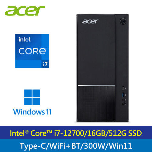 【Acer 宏碁】Aspire TC-1750 i7-12700 桌上型電腦